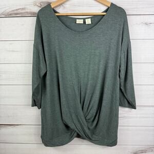 St Tropez West Women's Quarter Sleeve Twist Tie Top‎ Size Large